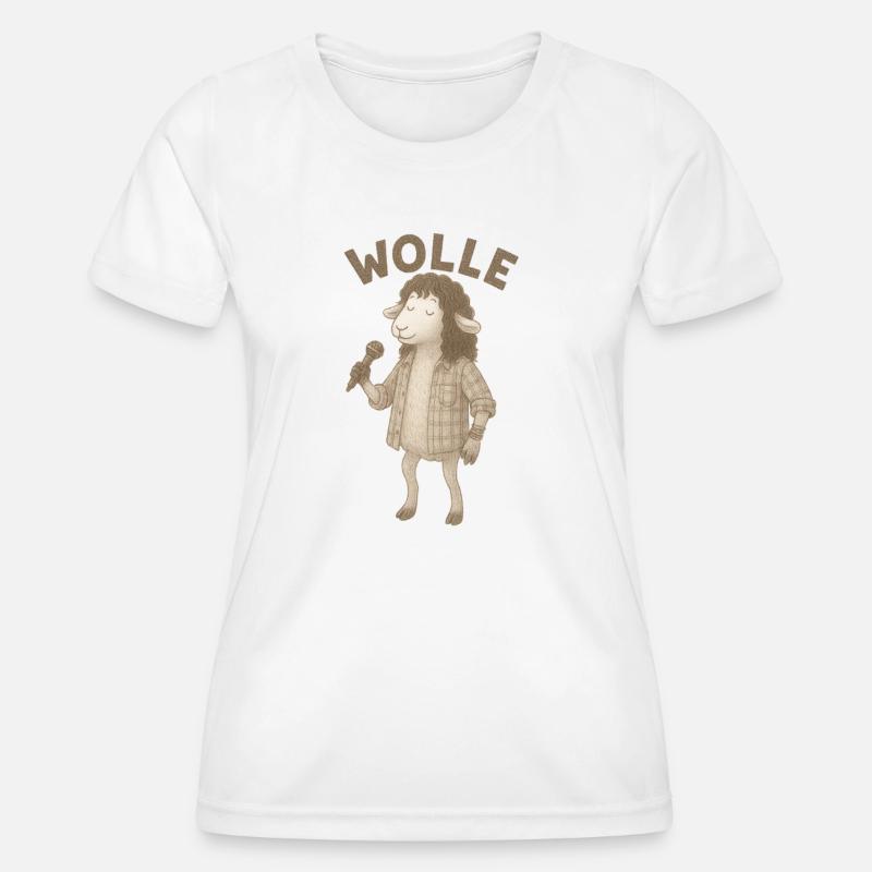 Wool Sheep with Microphone - Women's Functional T-Shirt - white