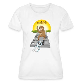Humorvolles Affen-Design mit Tastatur - Frauen Funktions-T-Shirt - Weiß - Vorne - AI Model Female 172 dark (172cm)