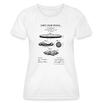 Early Cigar Blueprint Design - Women's Functional T-Shirt - white - Front - AI Model Female 172 dark (172cm)