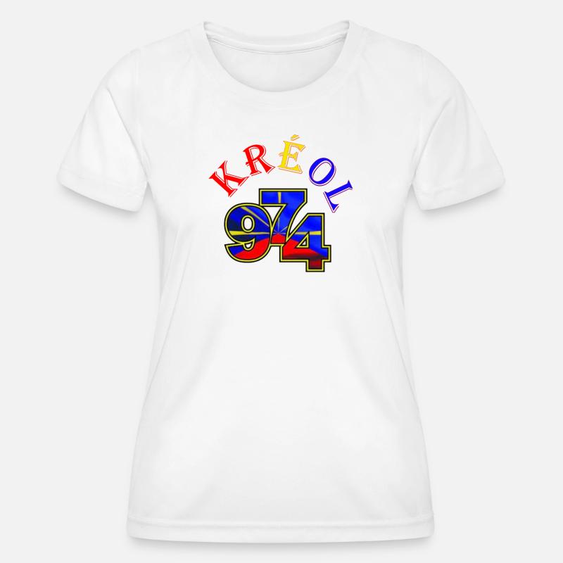 Kreol 974 Neon Grid - Women's Functional T-Shirt - white