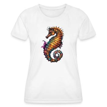 Hippocampe ornemental mer de couleurs - T-shirt sport Femme - blanc - Devant - AI Model Female 172 dark (172cm)