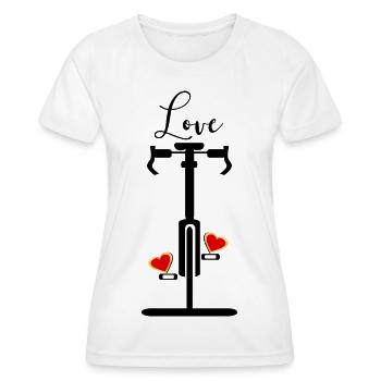 Love Cycling Heart - Women's Functional T-Shirt - white - Front - AI Model Female 172 dark (172cm)