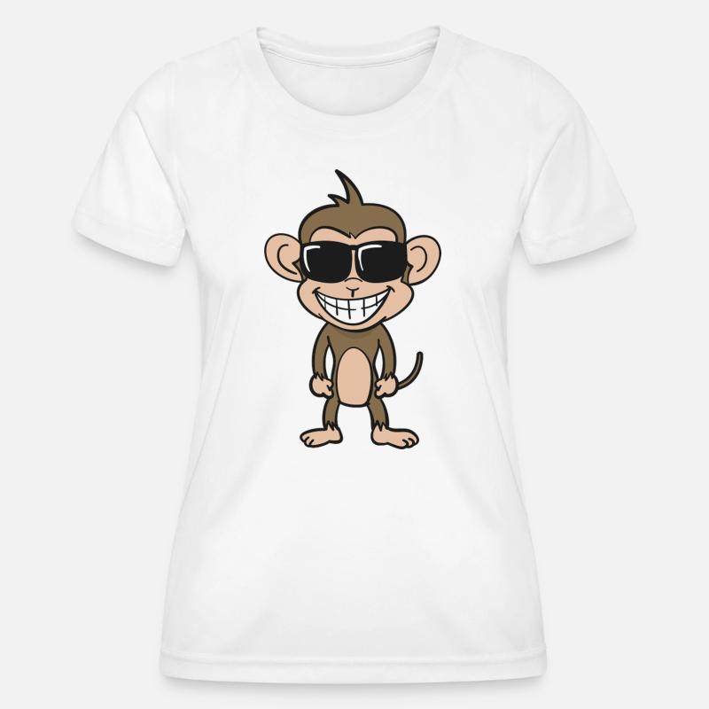 Cool monkey with sunglasses - Women's Functional T-Shirt - white