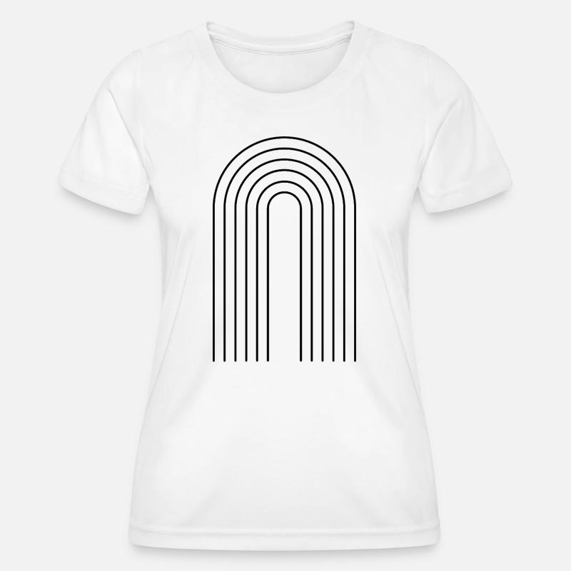 Minimalist line composition in black - Women's Functional T-Shirt - white
