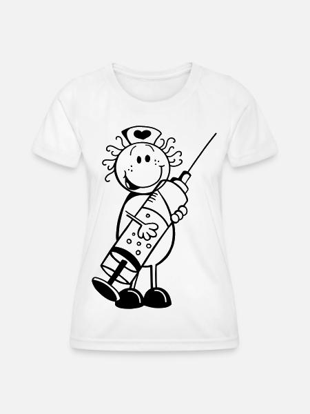 Krankenschwester Strichmännchen - Geschenk - Frauen Funktions-T-Shirt - Weiß