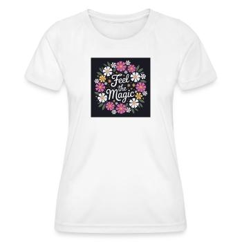 Feel the Magic Blütenkranz - Frauen Funktions-T-Shirt - Weiß - Vorne - AI Model Female 172 dark (172cm)
