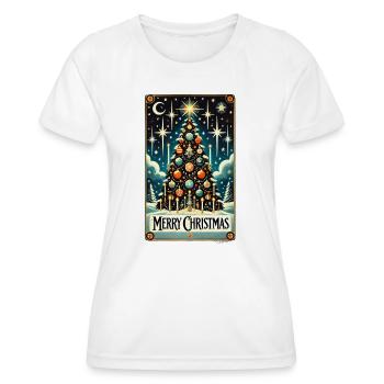 Sternenblauer Vintage-Weihnachtsbaum - Frauen Funktions-T-Shirt - Weiß - Vorne - AI Model Female 172 dark (172cm)