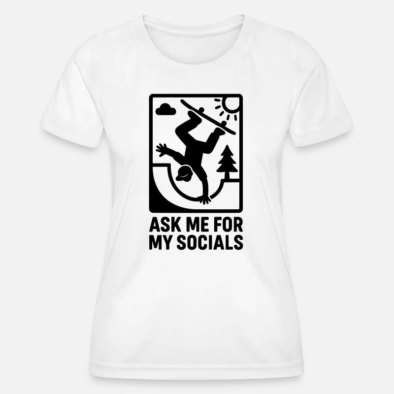 Skateboard Socials - Women's Functional T-Shirt - white