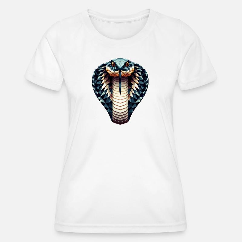 A king cobra in polygon style - Women's Functional T-Shirt - white