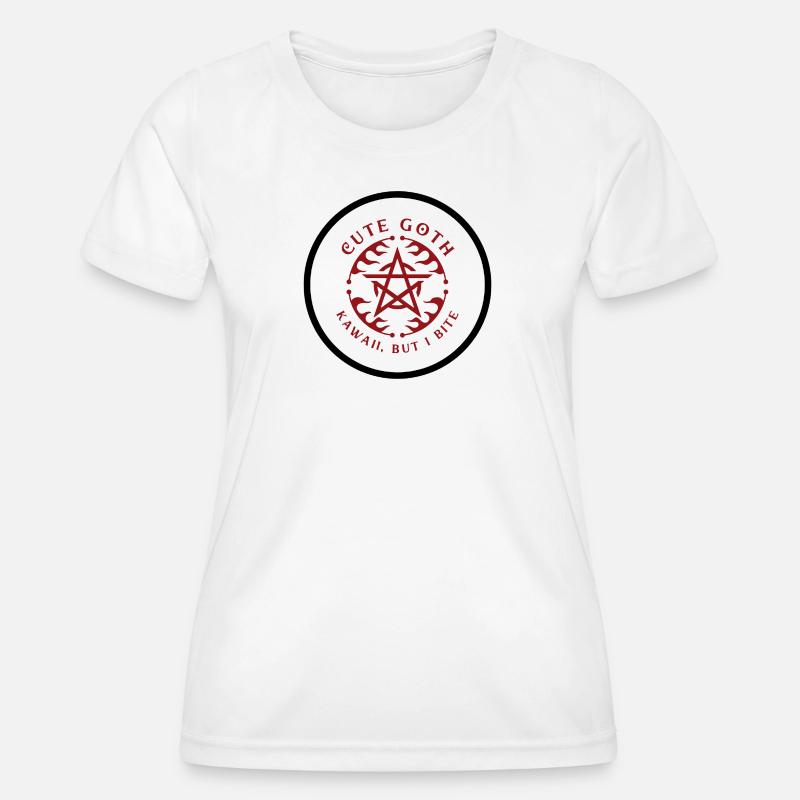 Cute Goth Pentagram Crest - Women's Functional T-Shirt - white