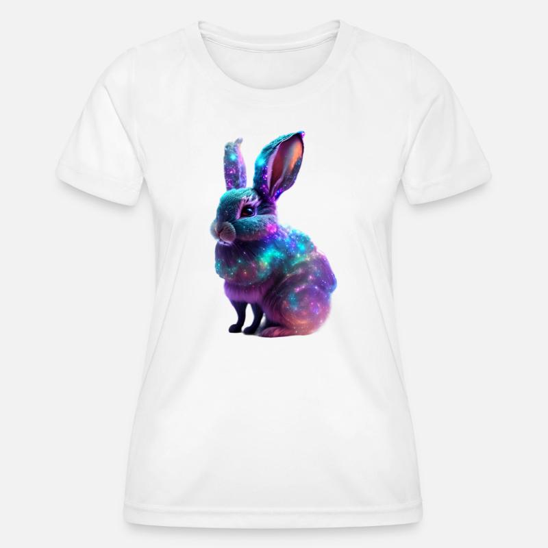 Cosmic Nebula Rabbit - Women's Functional T-Shirt - white