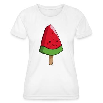 Glace à la pastèque Art sur un bâton - T-shirt sport Femme - blanc - Devant - AI Model Female 172 dark (172cm)