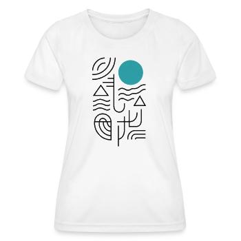 Eau géomique et pression du ciel - T-shirt sport Femme - blanc - Devant - AI Model Female 172 dark (172cm)