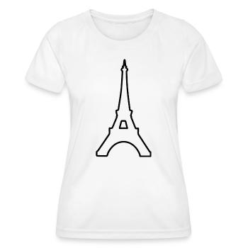 Eiffelturm Paris minimalistisches Wahrzeichen - Frauen Funktions-T-Shirt - Weiß - Vorne - AI Model Female 172 dark (172cm)
