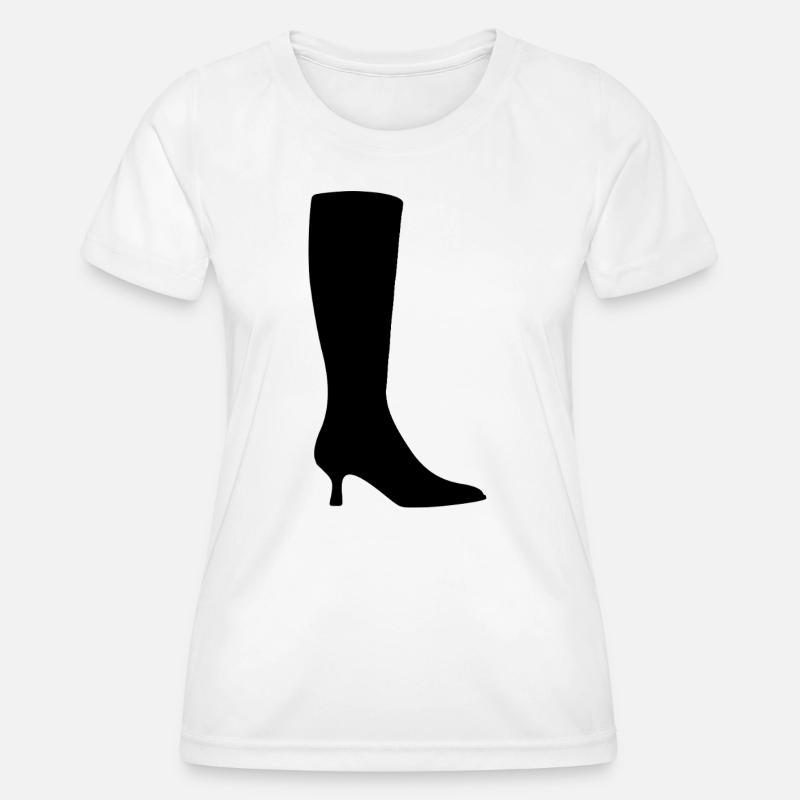 Black Boot Silhouette - Women's Functional T-Shirt - white