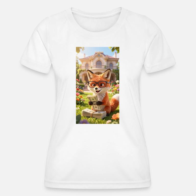 Cartoon Fox - Women's Functional T-Shirt - white