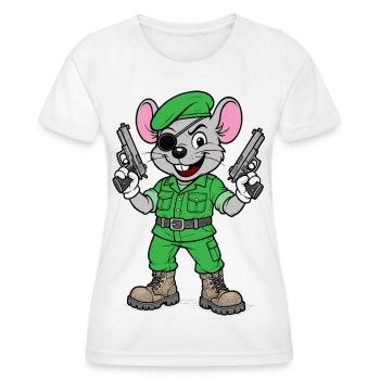 Bewaffneter Maus-Ranger - Frauen Funktions-T-Shirt - Weiß - Vorne - AI Model Female 172 dark (172cm)