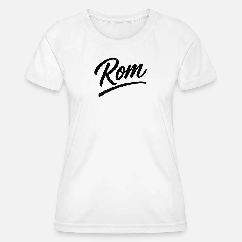 Rom Script Lettering Subline - Women's Functional T-Shirt - white