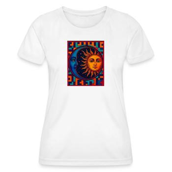 Soleil et Lune Prisme Néon - T-shirt sport Femme - blanc - Devant - AI Model Female 172 dark (172cm)