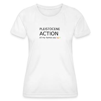pleistocene_action - T-shirt sport Femme - blanc - Devant - AI Model Female 172 dark (172cm)