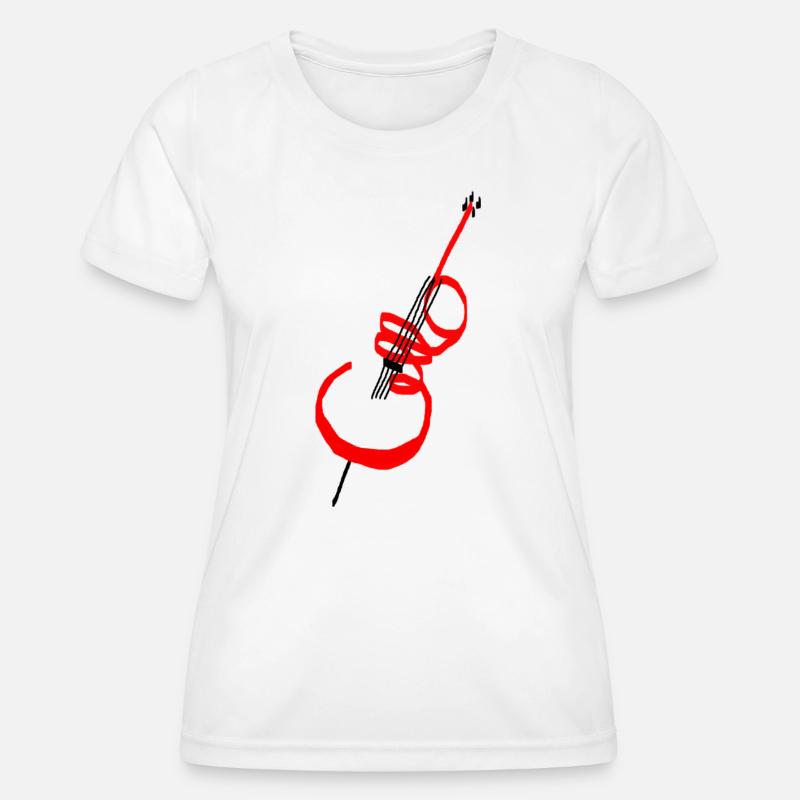 Cello lettering red - Women's Functional T-Shirt - white