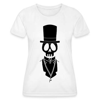 Tête de mort noire vintage - T-shirt sport Femme - blanc - Devant - AI Model Female 172 dark (172cm)