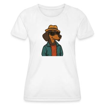 Cooler Hund im Streetstyle - Frauen Funktions-T-Shirt - Weiß - Vorne - AI Model Female 172 dark (172cm)