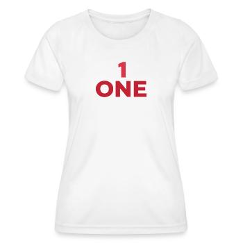 DESIGNE CHIFFRE UN EN ROUGE - T-shirt sport Femme - blanc - Devant - AI Model Female 172 dark (172cm)