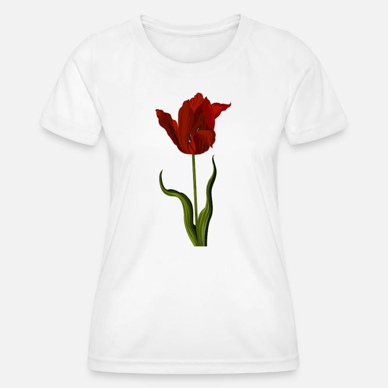 Red Tulip - Women's Functional T-Shirt - white