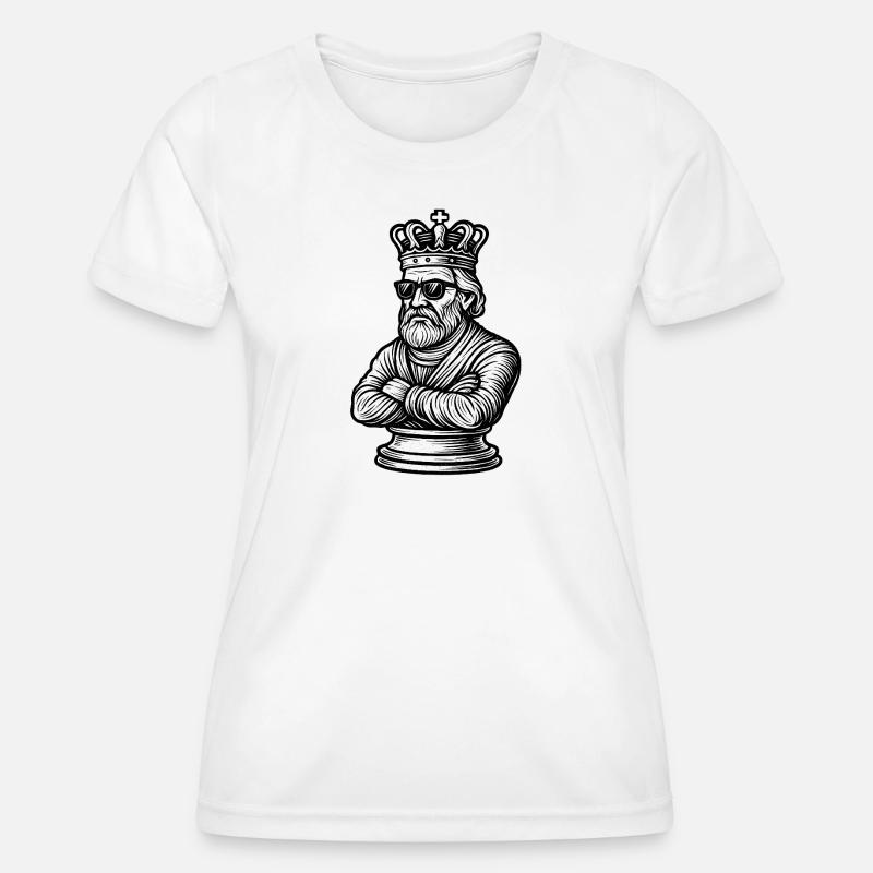 Cool chess king with sunglasses - Women's Functional T-Shirt - white
