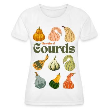 Diversité des gourdes - T-shirt sport Femme - blanc - Devant - AI Model Female 172 dark (172cm)