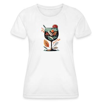 Botanical Wineglass Bloom - Women's Functional T-Shirt - white - Front - AI Model Female 172 dark (172cm)