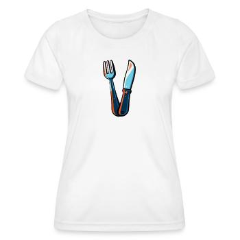 Couteau à couverts fourchette coloré - T-shirt sport Femme - blanc - Devant - AI Model Female 172 dark (172cm)