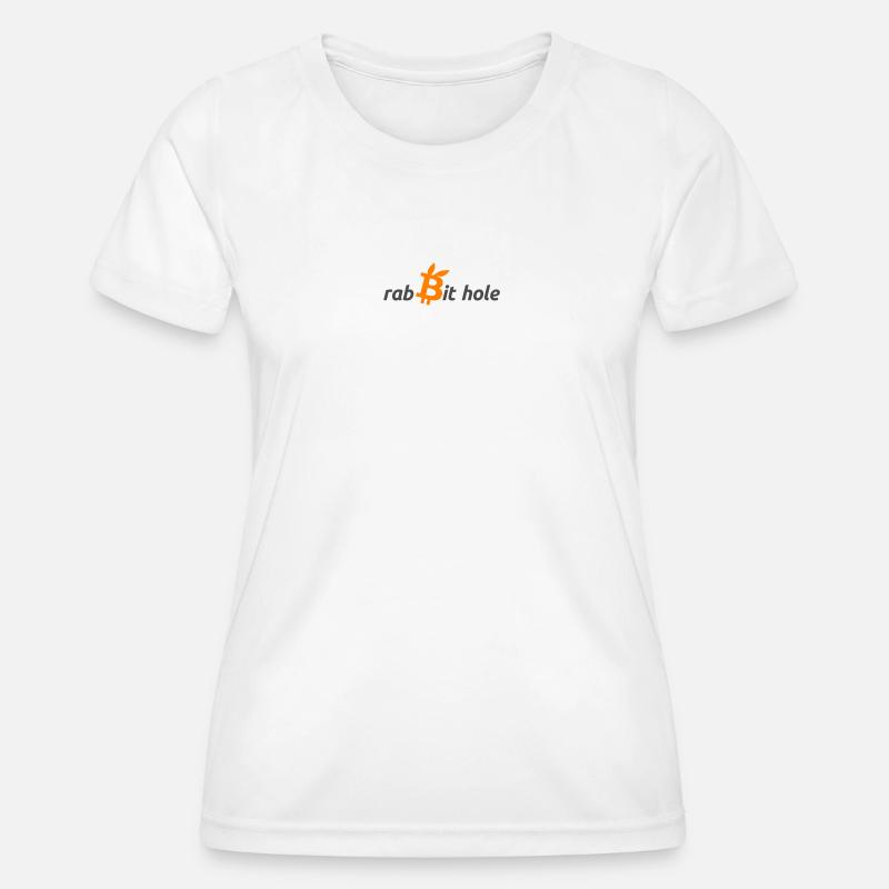 Digital Bitcoin Graph on Dark Blue - Women's Functional T-Shirt - white