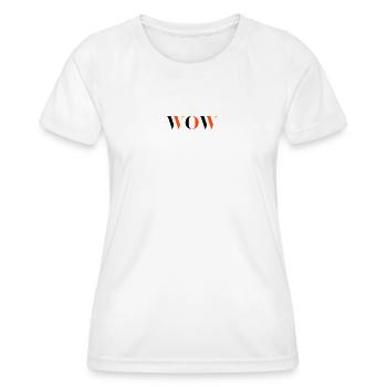 WOW tri-colour - Women's Functional T-Shirt - white - Front - AI Model Female 172 dark (172cm)