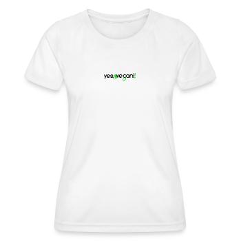 yes vegan - T-shirt sport Femme - blanc - Devant - AI Model Female 172 dark (172cm)