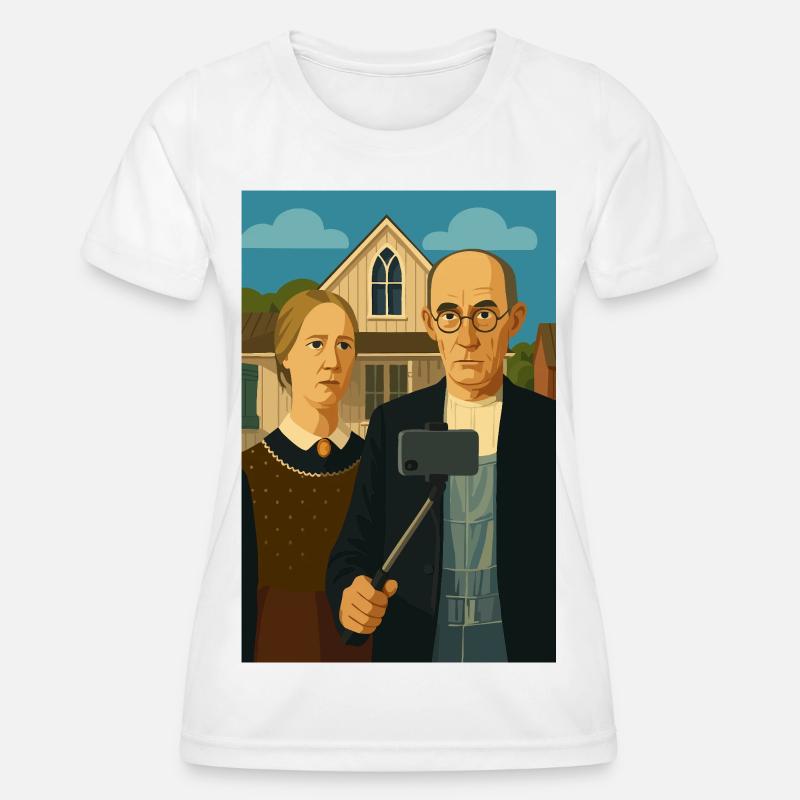 The Americans (in selfie mode) - Women's Functional T-Shirt - white