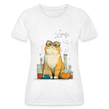 Chemical cat in the laboratory - Women's Functional T-Shirt - white - Front - AI Model Female 172 dark (172cm)