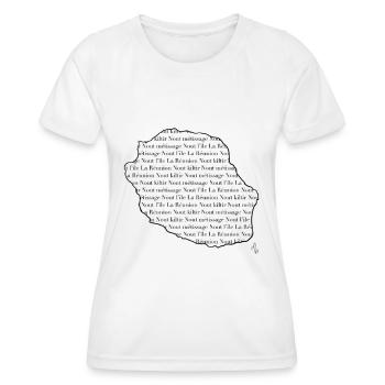 Île de la Réunion - T-shirt sport Femme - blanc - Devant - AI Model Female 172 dark (172cm)