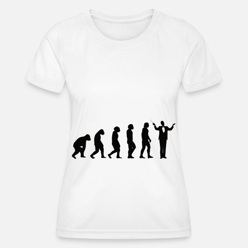 Dirigenten Evolution Musik Musiker Band Dirigent - Frauen Funktions-T-Shirt - Weiß