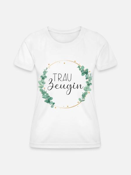 Trauzeugin Eukalyptus - Frauen Funktions-T-Shirt - Weiß