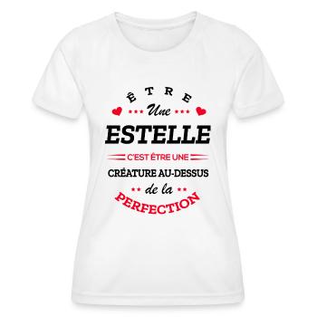 ESTELLE PARFAITE - NOM ESTELLE - T-shirt sport Femme - blanc - Devant - AI Model Female 172 dark (172cm)
