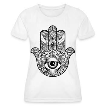 Main de fatima - T-shirt sport Femme - blanc - Devant - AI Model Female 172 dark (172cm)