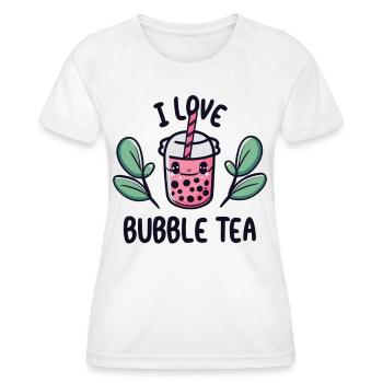 Bubble Tea Dreams - Amour, Vie, Bubble Tea! - T-shirt sport Femme - blanc - Devant - AI Model Female 172 dark (172cm)