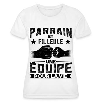 Parrain et Filleule Cadeau - T-shirt sport Femme - blanc - Devant - AI Model Female 172 dark (172cm)