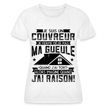 Couvreur Zingueur Humour - T-shirt sport Femme - blanc - Devant - AI Model Female 172 dark (172cm)
