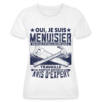 Menuisier - T-shirt sport Femme - blanc - Devant - AI Model Female 172 dark (172cm)