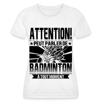 Badminton Humour Joueur Badminton - T-shirt sport Femme - blanc - Devant - AI Model Female 172 dark (172cm)