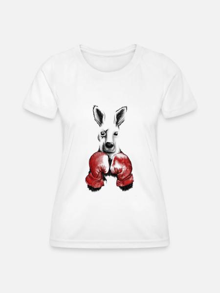 Känguru mit Boxhandschuhen - Frauen Funktions-T-Shirt - Weiß