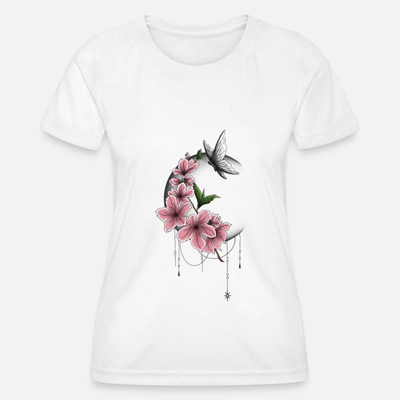 Cherry blossoms in the moonlight - Women's Functional T-Shirt - white